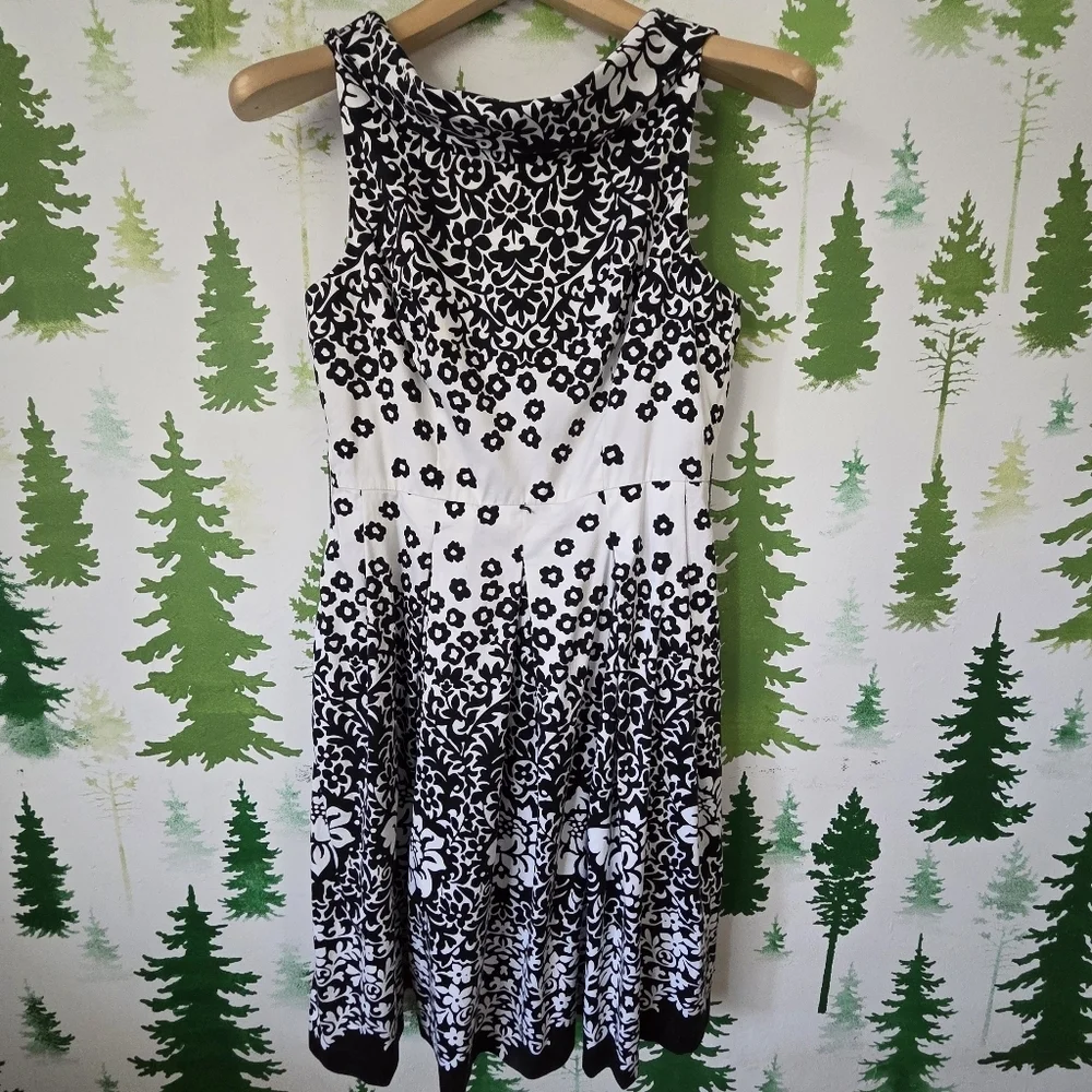 Donna Morgan Black and White Floral Dress - Picture 1 of 12